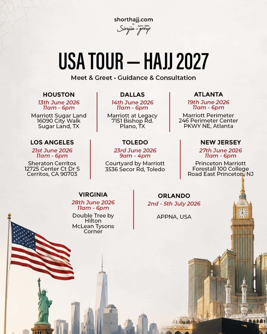 USA tour for Hajj 2027
